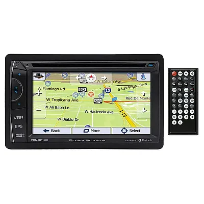 Power Acoustik 6.2" D.Din Am/Fm/Cd/Dvd/Usb/Bt Navigation