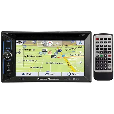 Power Acoustik D.Din 6.2&quot; Touchscreen Am/Fm/Dvd/Cd/Bt/Navigation