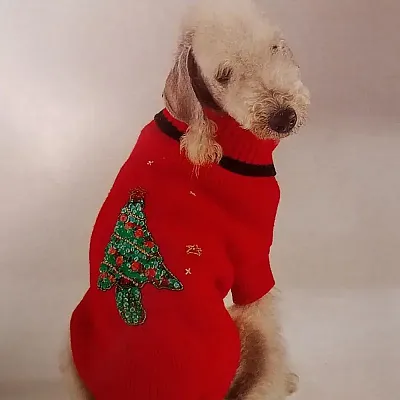 Pet Edge Sparkle Tree Sweater - X Large