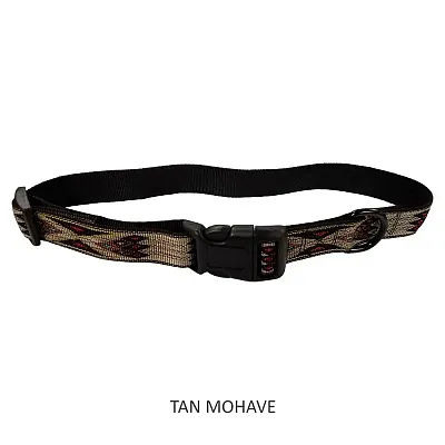 Pet Edge Jacquard Stitched Nylon Collars - Tan Mohave