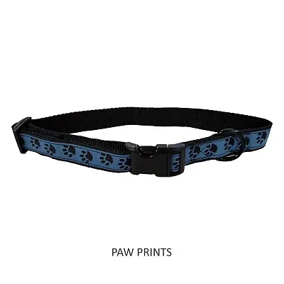 Pet Edge Nylon Ribbon Collars - Paw Prints