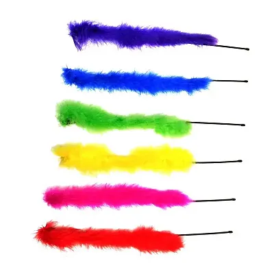 Pet Edge Maribou Feather Pole Toy - Purple