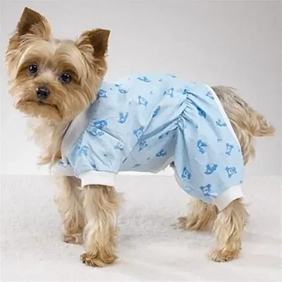 Pet Edge Sleepy Time PJs - Blue Cuddle Bear - XX Small