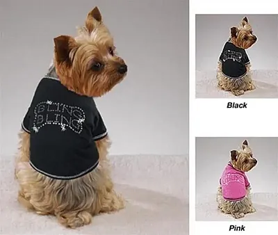 Pet Edge Bling Bling Tees - Black - X Large