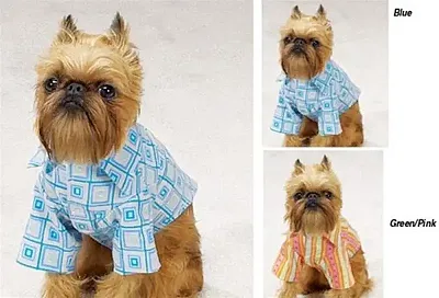 Pet Edge Mod Print Shirts - Blue - Small