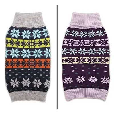 Pet Edge Zack & Zoey Elements Arctic Sweater - Medium - Navy Blue
