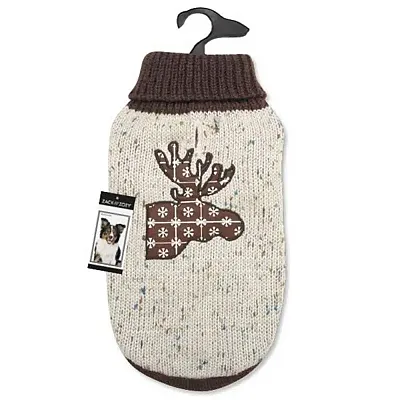Pet Edge Zack & Zoey Northern Woods Moose Sweater - X-Small