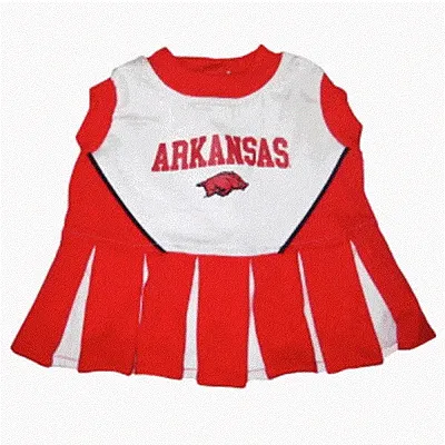 Pets First Arkansas Cheerleader Dog Dress - X-Small