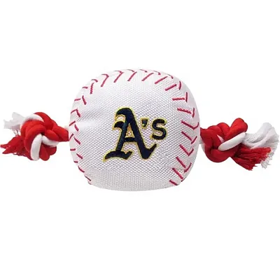 Pets First Oakland A's Nylon Baseball Rope Tug Toy