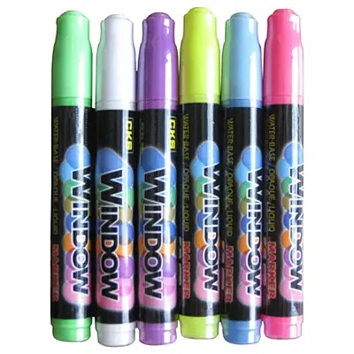 Fluorescent Highlighter Dry-Erase Marker Pens for LED Writing Me