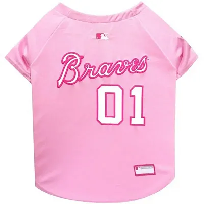 Pets First Atlanta Braves Pink Pet Jersey - Medium