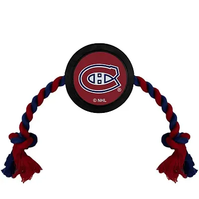 Pets First Montreal Canadiens Pet Hockey Puck Rope Toy