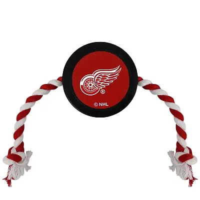 Pets First Detroit Red Wings Pet Hockey Puck Rope Toy
