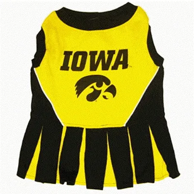 Pets First Iowa Hawkeyes Cheerleader Dog Dress - X-Small