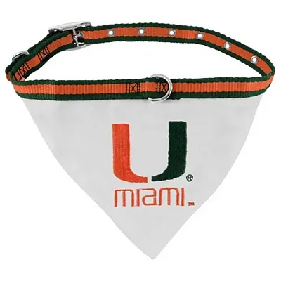 Pets First Miami Hurricanes Collar Bandana - Large