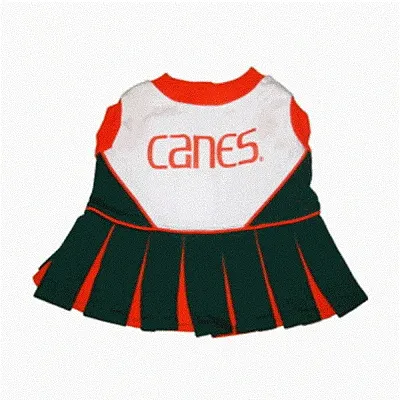 Pets First Miami Hurricanes Cheerleader Dog Dress - Small