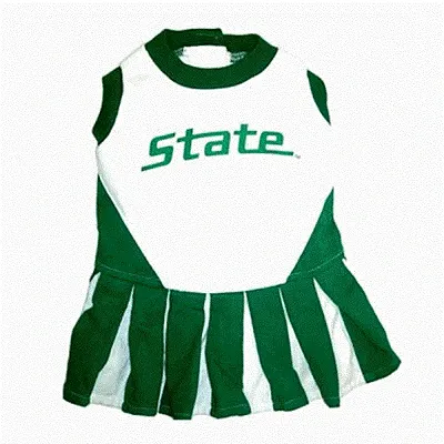 Pets First Michigan State Cheerleader Dog Dress - Small