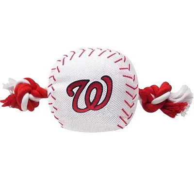 Pets First Washington Nationals Nylon Baseball Rope Tug Toy