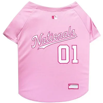 Pets First Washington Nationals Pink Pet Jersey - Large