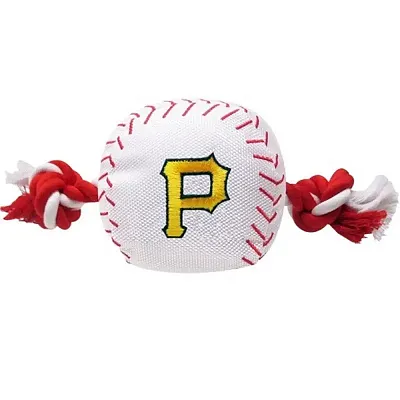 Pets First Pittsburgh Pirates Nylon Baseball Rope Tug Toy