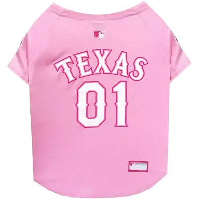 Pets First Texas Rangers Pink Pet Jersey - Medium