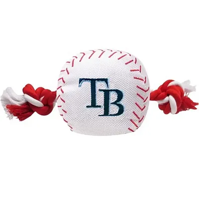 Pets First Tampa Bay Rays Nylon Baseball Rope Tug Toy