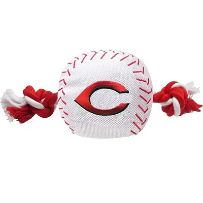 Pets First Cincinnati Reds Nylon Baseball Rope Tug Toy
