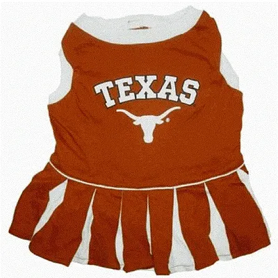 Pets First Texas Longhorns Cheerleader Dog Dress - Small