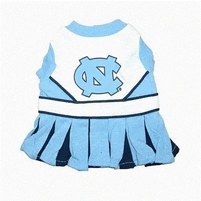 Pets First North Carolina Tarheels Cheerleader Dog Dress - X-Small
