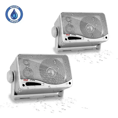 Pyle 3.5&quot; 3-Way Mini Box Speaker System Silver