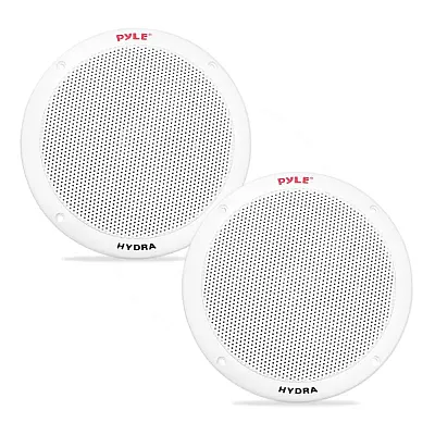 Pyle 6.5&quot; 2-Way Dual Cone Marine Speakers White 400W Max