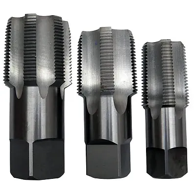Drill America Carbon Steel Npt Pipe Tap Set In Carry Pouch 1" - 1-1/2" (3 Piece 