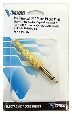 Vanco Pp18Gx Vanco - 1/4&quot; Gold Shielded 2 Conductor Mono Phone P