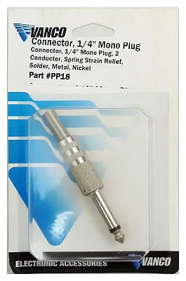 Vanco Pp18X Vanco - 1/4&quot; Shielded 2 Conductor Mono Phone Plug Wi