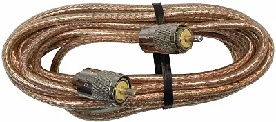 18&#039; Rg8X Cable W/Pl259 Connectors Clear Jacket Pp8X18-Clr
