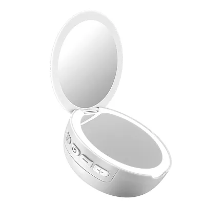 Priority Products 51810184W Compact Bluetooth Mirror Speaker With Lights, M6 (Wh
