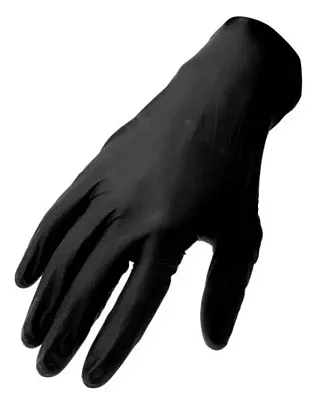 PERFORM TOOL W89011 Blk Nitrile Gloves 100 Med