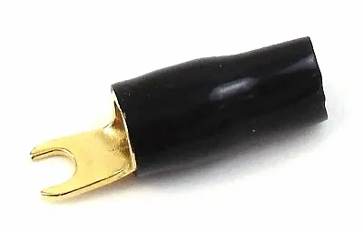 Midland Pts4-B 4 Gauge Gold Spade Terminal (Black) - Bulk