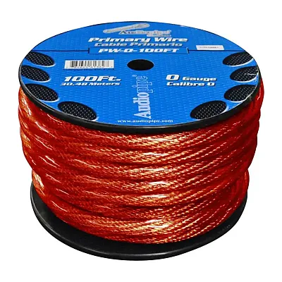 Power Wire 0Ga. 100&#039; Red Audiopipe