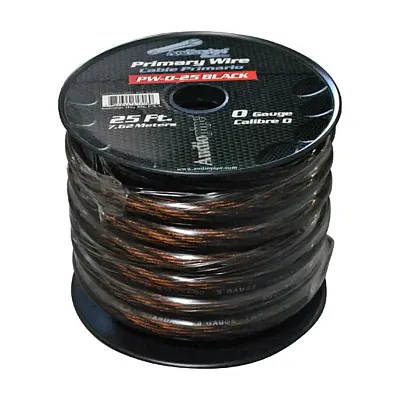 Power Wire Audiopipe 0Ga. 25&#039; Black