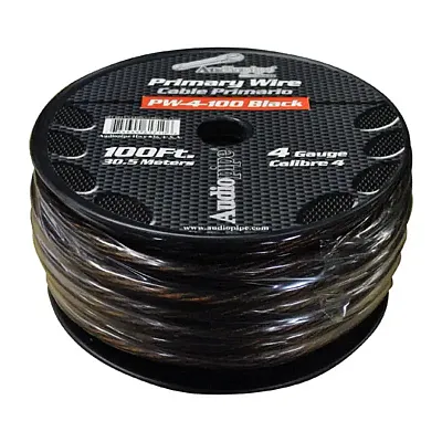 Power Wire Audiopipe 4Ga 100&#039; Black