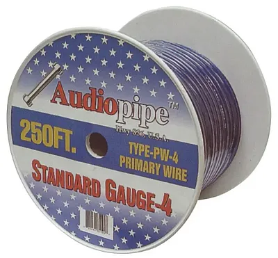 Audiopipe Pw4250-S 250&#039; Roll 4 Gauge (Silver)