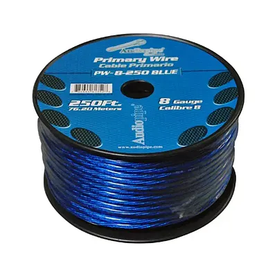 Power Wire Audiopipe 8Ga 250&#039; Blue