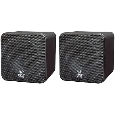 PYLE HOME PCB4BK 4?, 200-Watt Mini-Cube Bookshelf Speakers (Blac