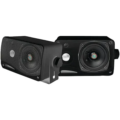 Pyle Plmr24B 3.5", 200-Watt, 3-Way Weatherproof Mini-Box Speaker