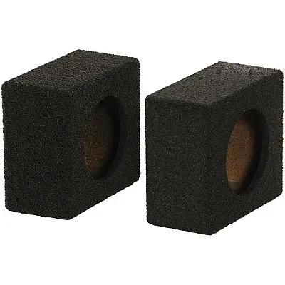 Qpower Empty 6.5&quot; Speaker Enclosure Pair Qbomb (Spray On Black B