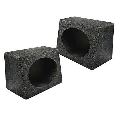 Qpower Empty 6X9 Boxq Bomb (Black Bedliner Poly Coated)Pairs
