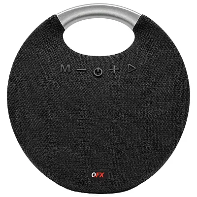Qfx Bt-200-Blk Portable Bluetooth Speaker With Passive Bass Radiator And Fm Radi