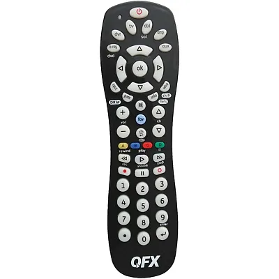Qfx Rem-6 6-Device Universal Remote With Glow-In-The-Dark Buttons, Black