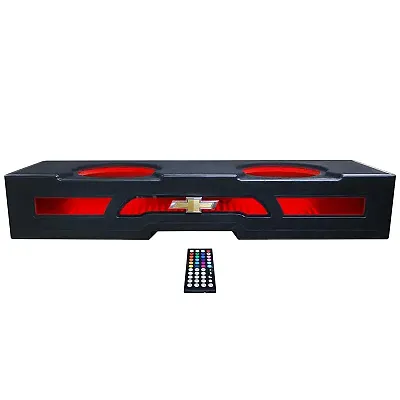 Qpower Qluxe Dual 10??? Vented With Rgb Led Illumination Chevy 2007-2013 Crew Ca